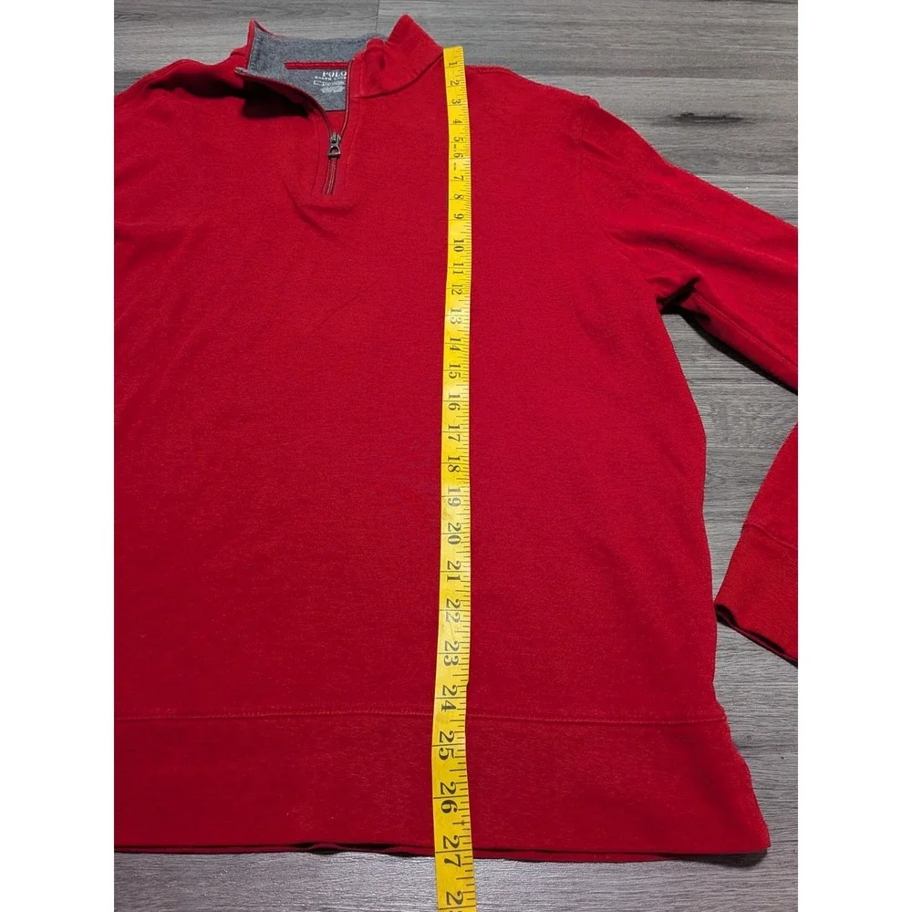 Polo Ralph‎ Lauren Men's Red Quarter Zip Pullover Sweater Size Large